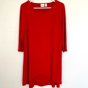 Chico’s women’s midi holiday  boho red party dress